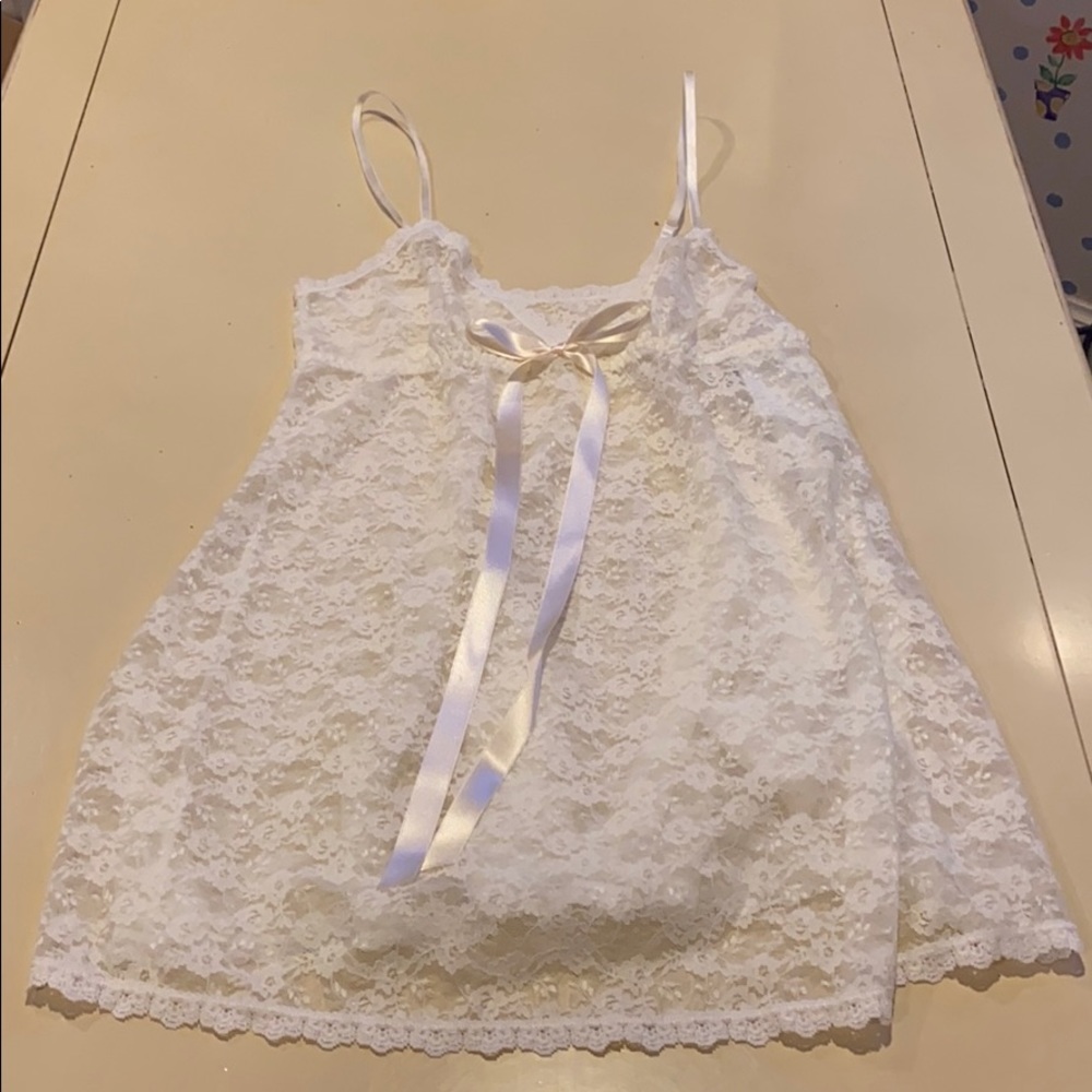 Babydoll lace lingerie dress with matching thong